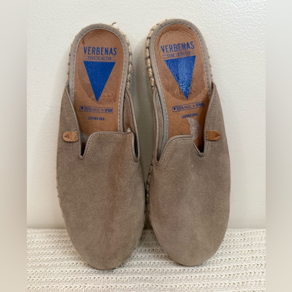 VERBENAS Tan Suede Slip-On Casual Shoes in size 8.5 (39)